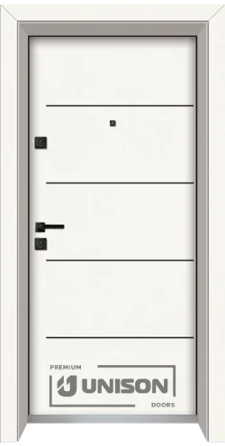 Входна врата Unison Laminor L-107, Класическо Бяло
